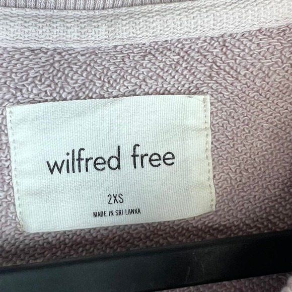 Wilfred Free by Aritzia Oversized Lavender Terry Fleece Crewneck Sweatshirt 2XS - Picture 5 of 6